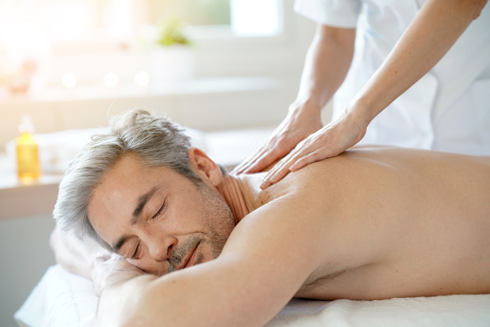 Man taking massage